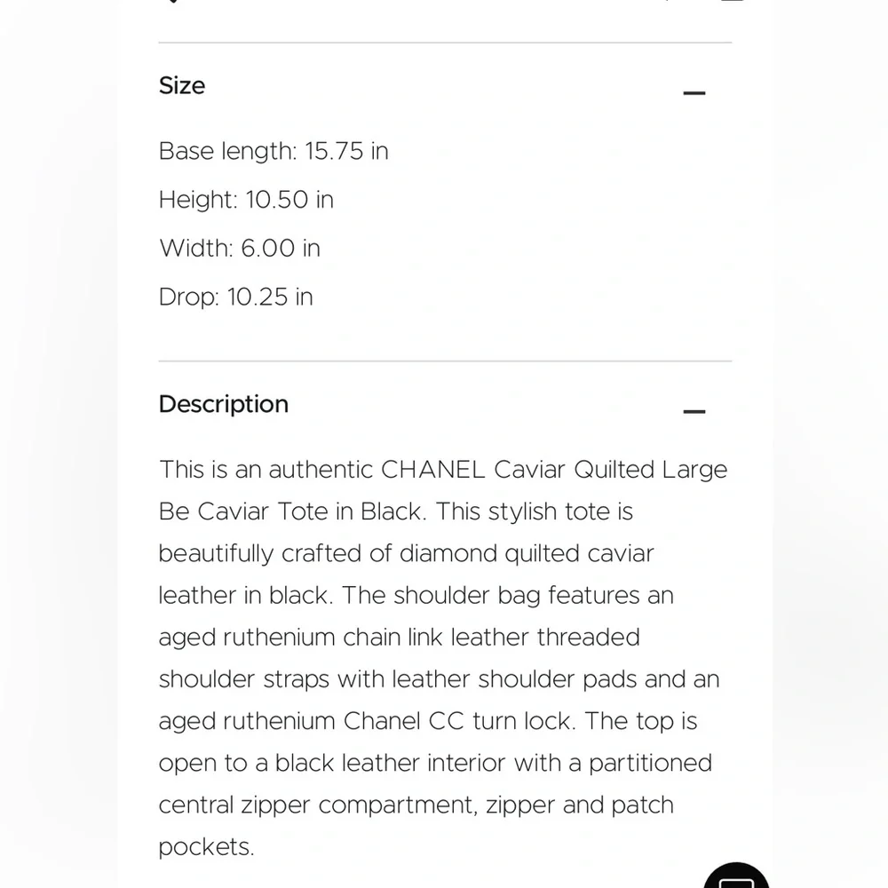 Chanel Caviar Large Be Tote- 100% authentic east west style - Picture 2 of 12